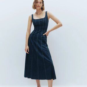 NWT Reformation Amory Denim Midi Dress, Size 10